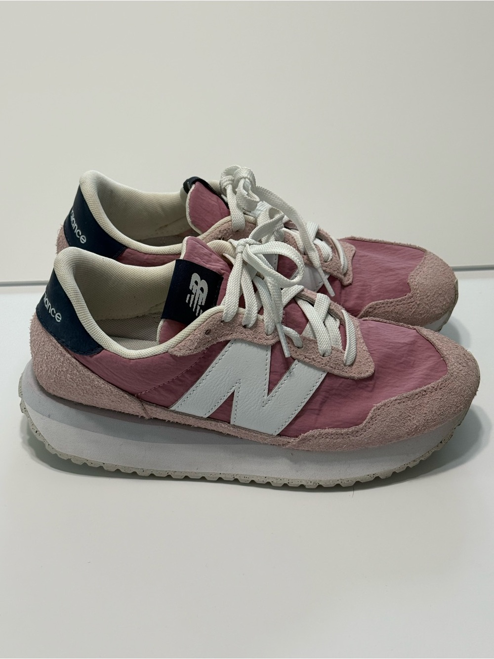 New Balance 237 Women Sneakers Size 9 Pink White Retro Chunky Style